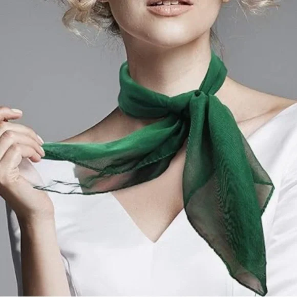 Green Chiffon Scarf NWOT - Picture 4 of 5